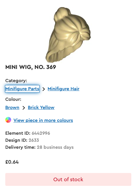 LEGO Pick a Brick Mini Wig