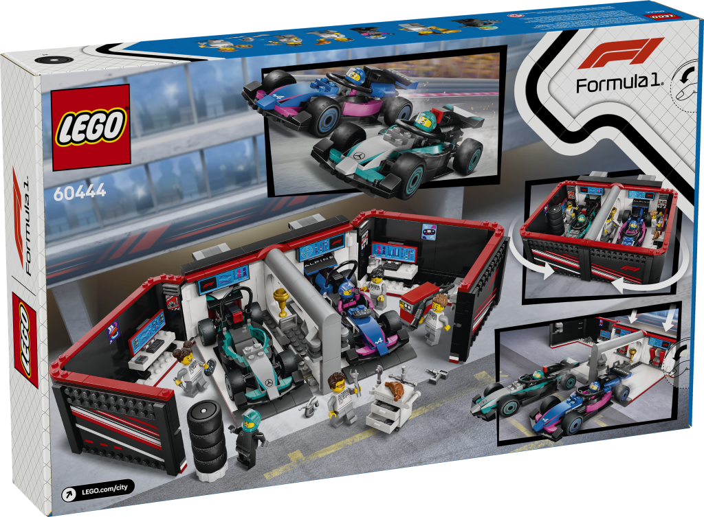 LEGO City 60444 F1 Garage Mercedes AMG Alpine Cars box back 1024x753