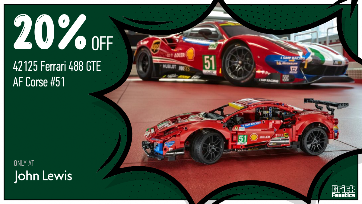 Huge John Lewis discount on LEGO Technic 42125 Ferrari 488 GTE AF Corse #51